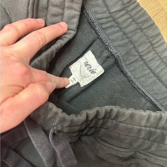 Aerie Distressed Wide Leg Charcoal Gray Sweatpants Xsmall - Picture 2 of 2